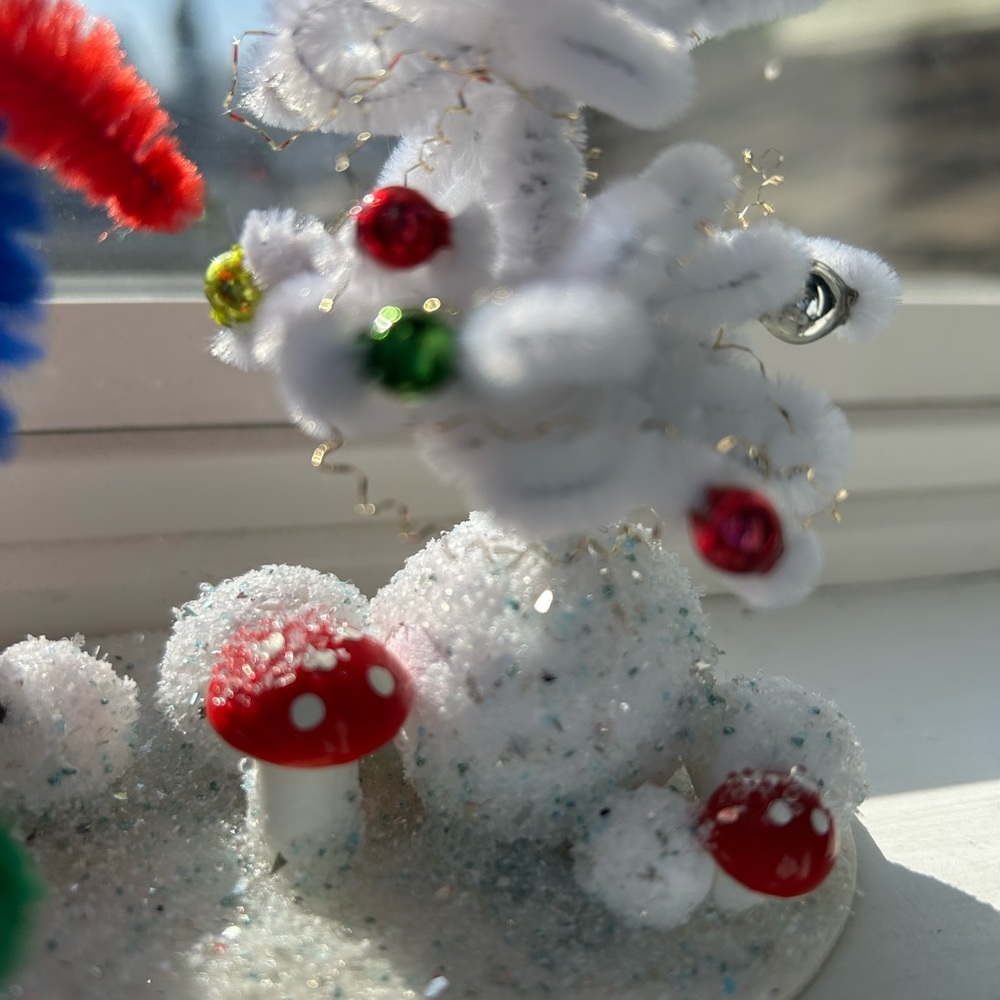Festive vintage repurposed elf and Tree Holiday Decoration - Picture 4 of 7